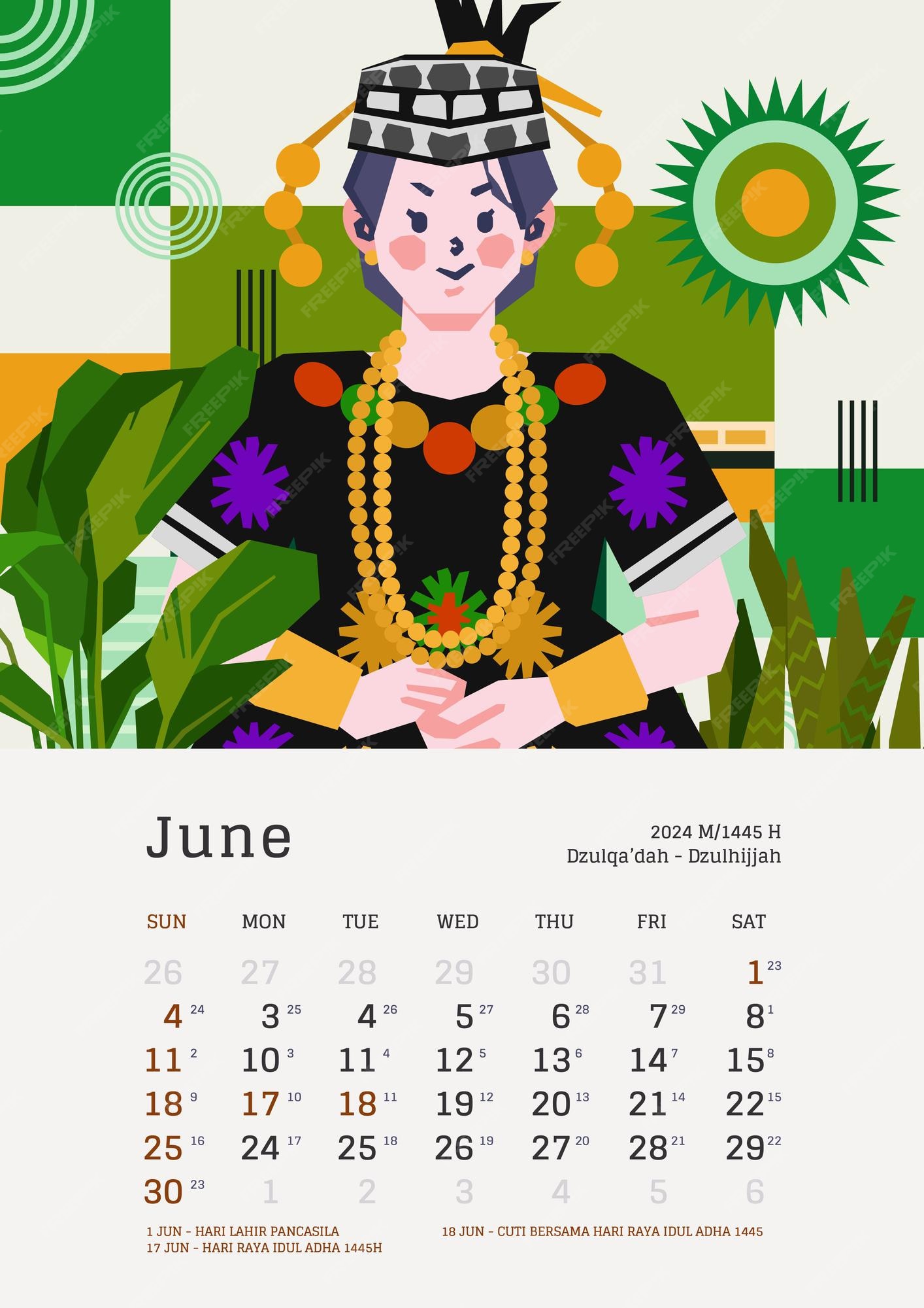 Premium Vector June Monthly Calendar With Indonesia National Holiday premium-vector-june-monthly-calendar-with-indonesia-national-holiday