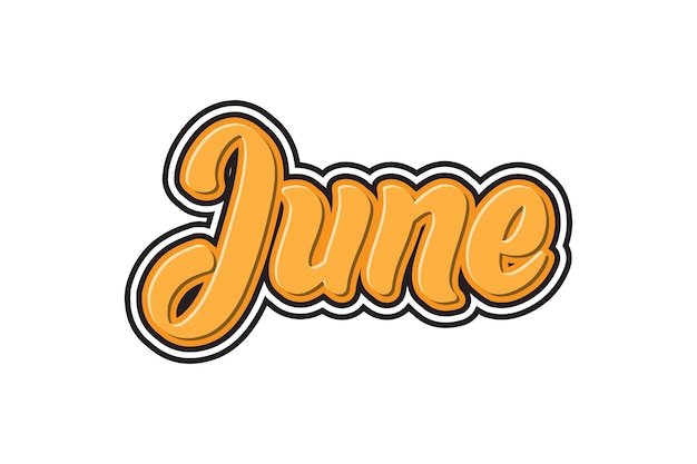 JUNE tekst-effect Vector lettering sjabloon voor kaart poster en banner