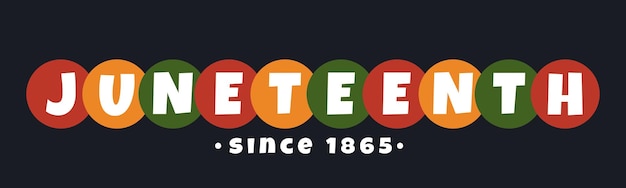 Juneteenth dal 1865 logo lettering testo tipografia logo luminoso astratto per biglietto di auguri