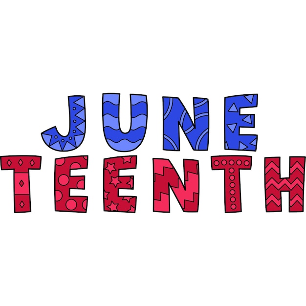 Vector juneteenth banner cartoon colored clipart