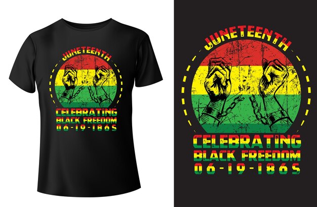 ベクトル juneteenth を祝う黒人の自由 1865 t シャツのデザインとベクトル イラスト