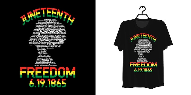 Juneteenth day tshirt ontwerp juni 1865 Premium Vector