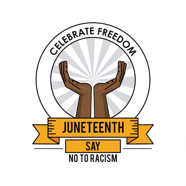 Juneteenth day vieren vrijheid labelontwerp