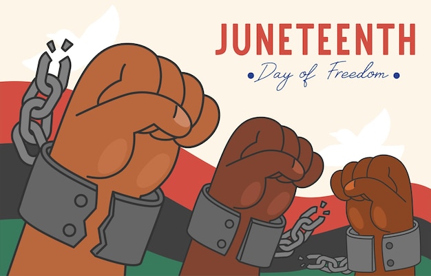 Vector juneteenth emancipation day concept vector illustration