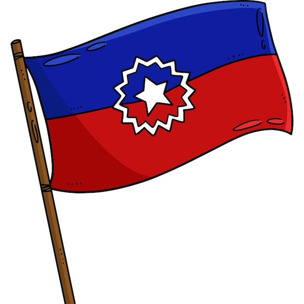 Juneteenth Flag Cartoon Colored Clipart