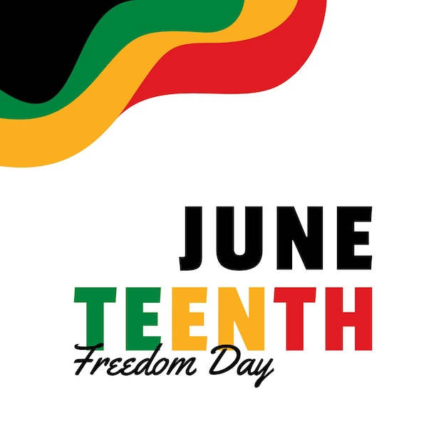 Juneteenth Freedom Day Design Eenvoudige typografie voor bannerevenement Afro-Amerikaanse geschiedenis en erfgoed
