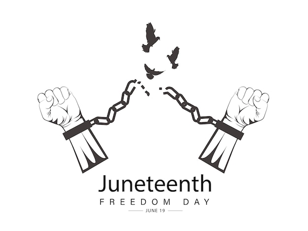 Vector juneteenth freedom day june 19 banner poster design. juneteenth national independence. jubilee day.