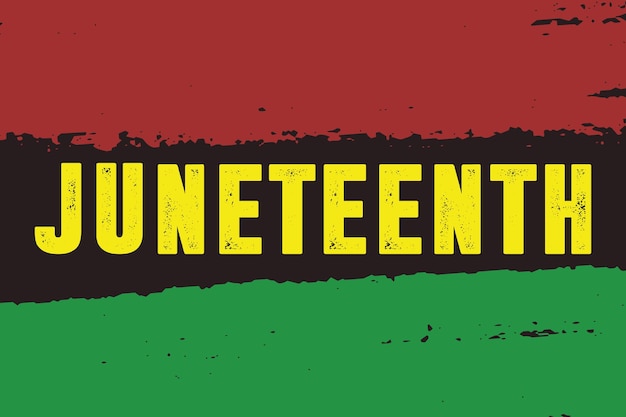 Juneteenth freedom day 19 giugno bandiera grunge e modello di banner di storia nera