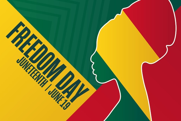 Juneteenth freedom day 19 giugno modello di concetto di vacanza per poster di carta banner di sfondo con iscrizione di testo illustrazione vettoriale eps10