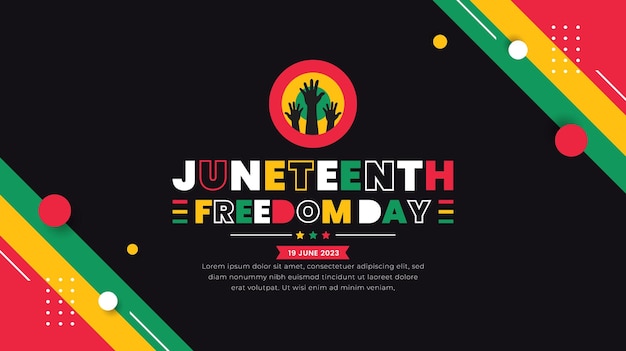 タイポグラフィ デザインの背景バナー カード ポスターの Juneteenth 自由の日テンプレート