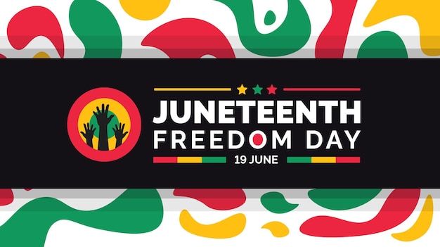 벡터 타이포그래피 디자인이 있는 배경 배너 카드 포스터용 juneteenth 자유의 날 템플릿