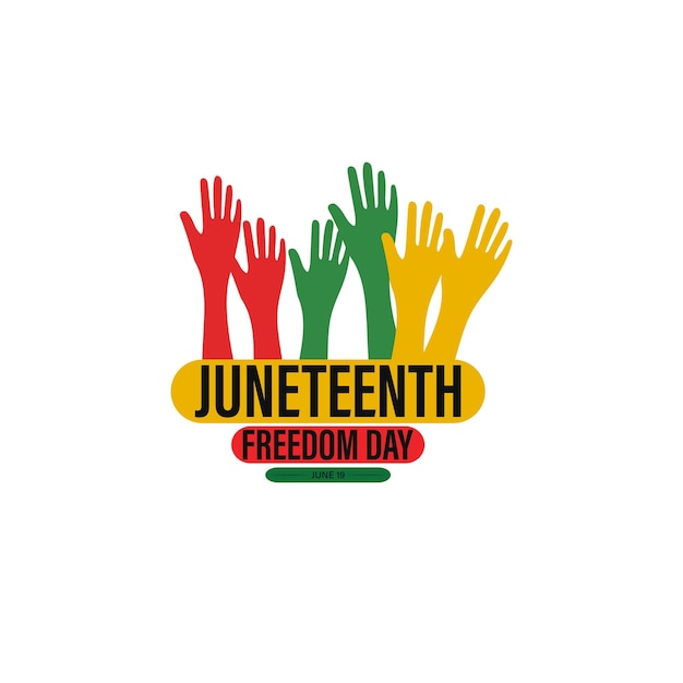 Juneteenth Freedom Day vectorillustratie met wapperende vlag.