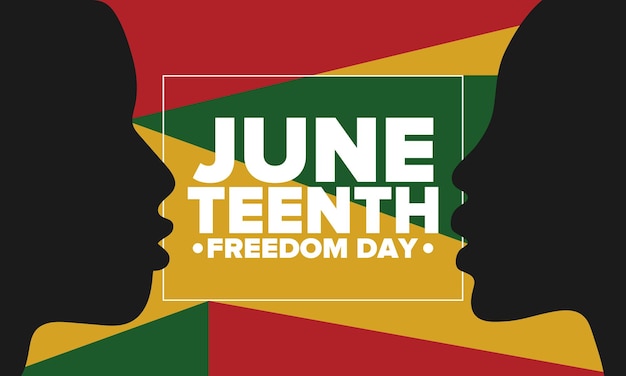 Juneteenth Onafhankelijkheidsdag in juni Vrijheid of Emancipatie dag Afro-Amerikaanse geschiedenis Vector