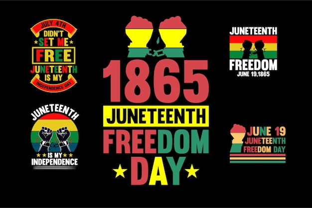 Vector juneteenth onafhankelijkheidsdag t-shirtontwerp