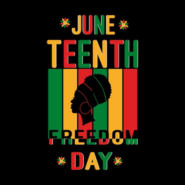 Tipografia di juneteenth e design della maglietta vettoriale