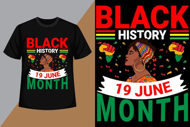 Vettore juneteenth t shirt design trendy t shirt design file vettoriale