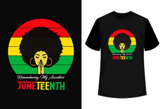 ベクトル juneteenth t シャツ remembering my ancestors ブラック フリーダム t シャツ