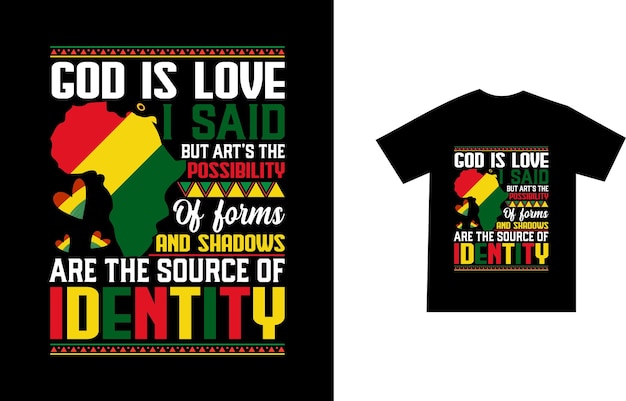 Juneteenth T-shirtontwerp en Black History Month Vector-sjabloon