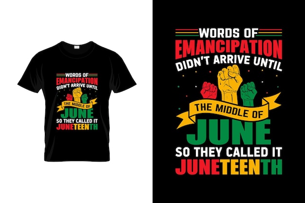 Juneteenth T-shirtontwerp of Juneteenth-posterontwerp, Juneteenth-citaten, Juneteenth-typografie