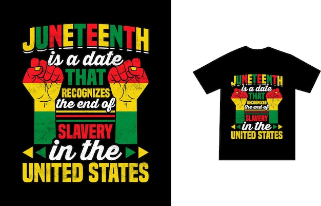 Juneteenth t-shirtontwerp zwarte geschiedenismaand en 19 juni vrijheidsdag