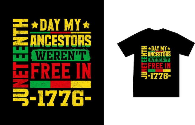 Vector juneteenth tshirt design black history month and 19th june freedom day