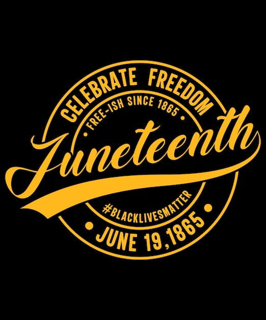 Juneteenth viert vrijheid, typografieontwerp