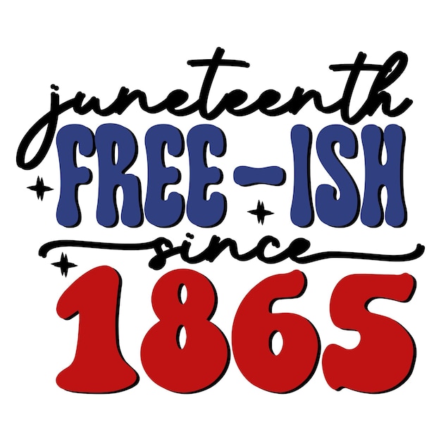 Vector juneteenth vrij sinds 1865 retro svg