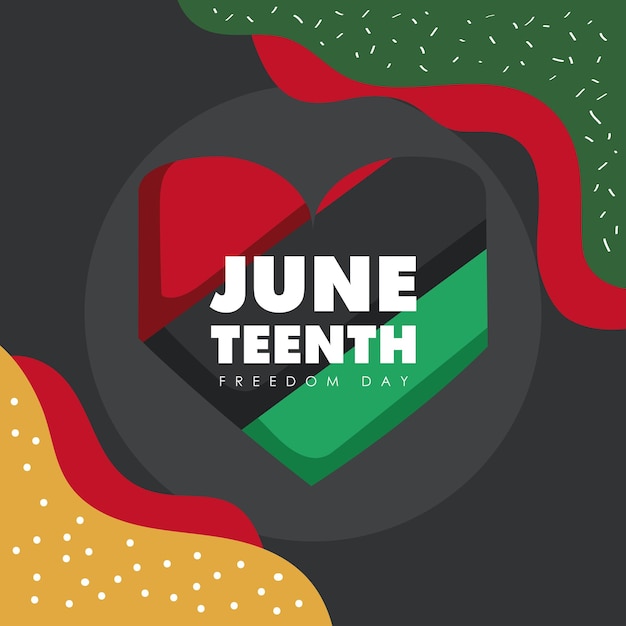 Vector juneteenth vrijheidsdag hart