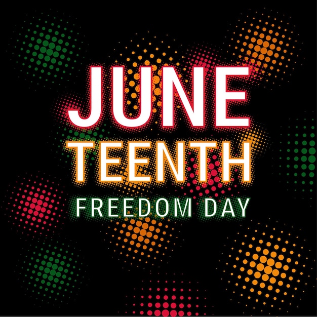 Juneteenth vrijheidsdag ontwerp achtergrond met halftoon