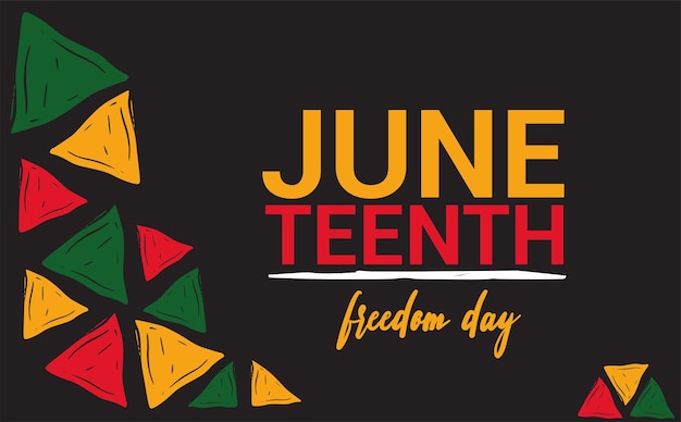 Vector juneteenth vrijheidsdag zwarte achtergrond