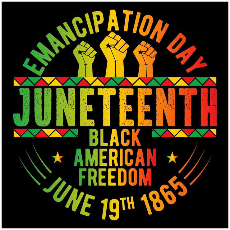 Vector juneteenth zwarte amerikaanse vrijheid citeer ontwerp voor tshirt banner poster mok enz