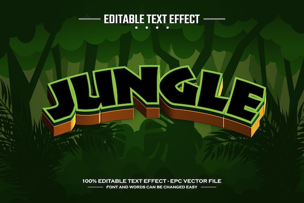 Jungle 3D bewerkbare teksteffectsjabloon