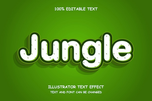 Jungle,3d editable text effect shadow emboss style