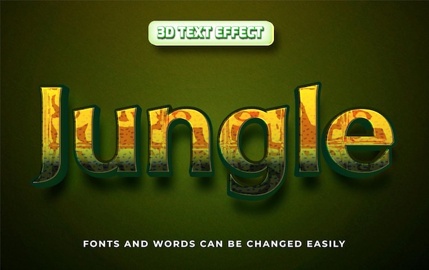 Jungle 3d editable text effect style