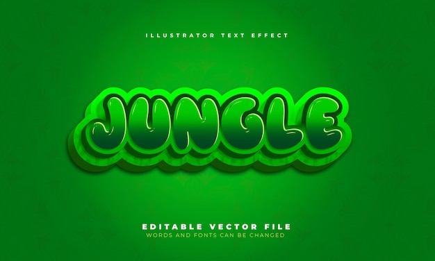 Vector jungle 3d style organic text effect