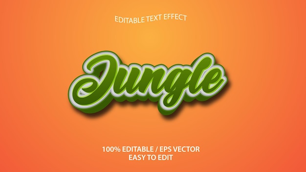 Jungle 3D-teksteffect Premium Vector