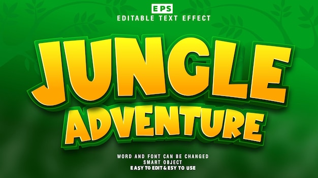 Jungle Adventure 3d Editable Text Effect Vector With Background