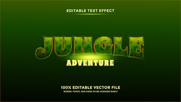 Jungle Adventure bewerkbaar teksteffect