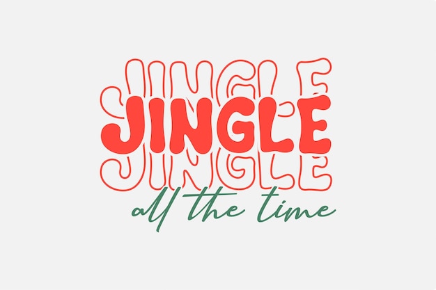 Jungle All the Time Retro Christmas T Shirt Design