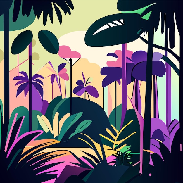 Vector jungle animal tropical forest hand drawn flat stylish cartoon sticker icon concept isolated