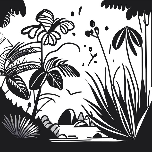 Jungle animal tropical forest hand drawn flat stylish cartoon sticker icon concept isolated