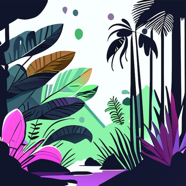 Jungle animal tropical forest hand drawn flat stylish cartoon sticker icon concept isolated