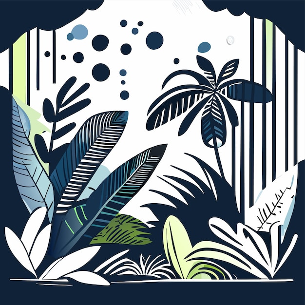 Vector jungle animal tropical forest hand drawn flat stylish cartoon sticker icon concept isolated