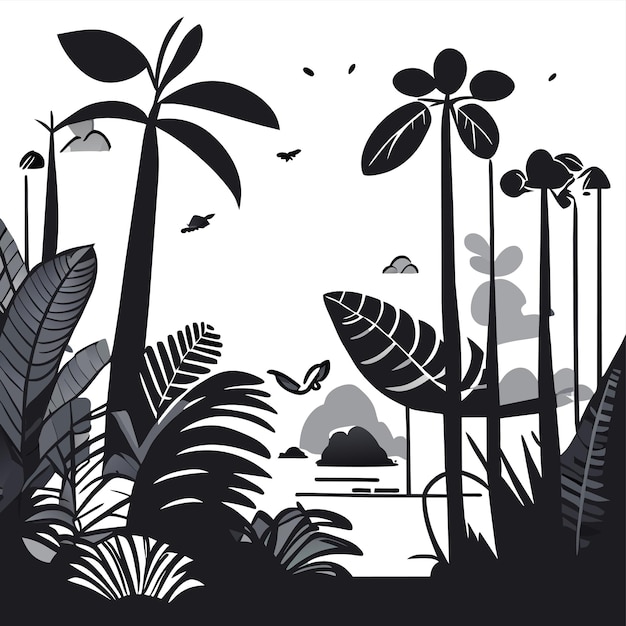 Vector jungle animal tropical forest hand drawn flat stylish cartoon sticker icon concept isolated