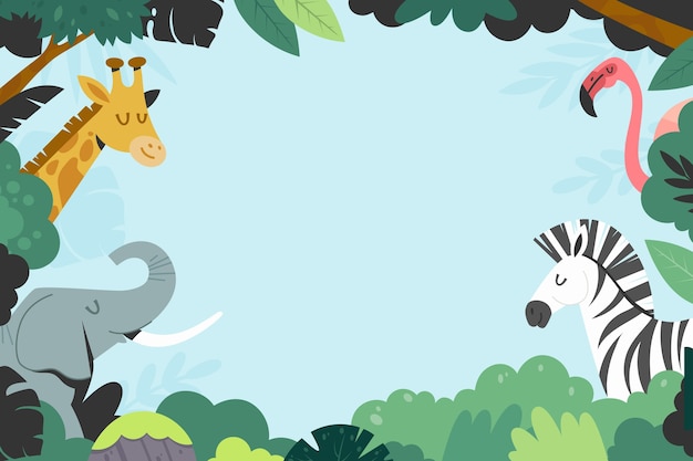 Jungle animals frame