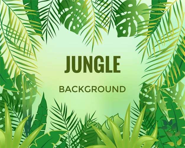 Jungle background trees and plants vector illustration