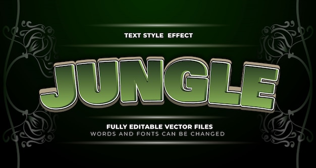 Vector jungle bewerkbaar teksteffect