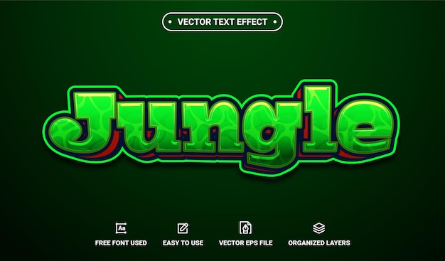Jungle bewerkbaar vectorteksteffect