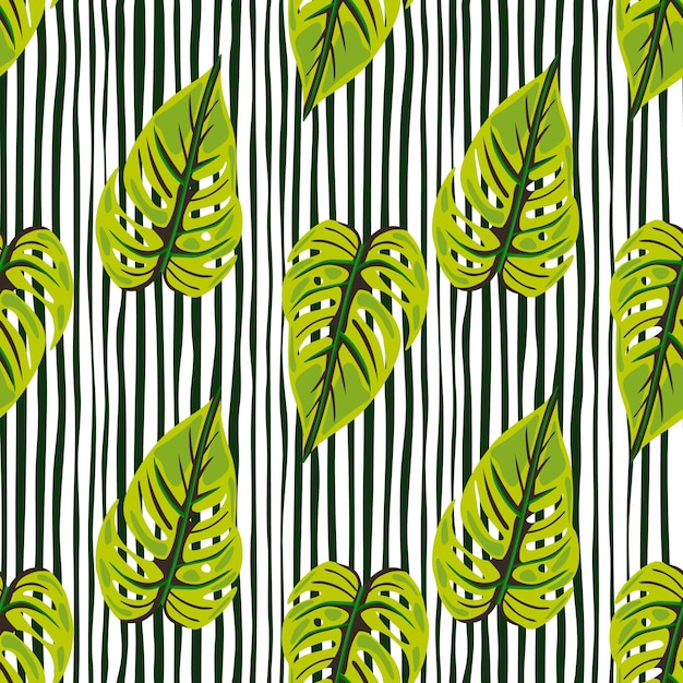 Jungle blad naadloos behang Decoratief tropisch palmbladeren naadloos patroon Exotische botanische textuur Bloemenachtergrond