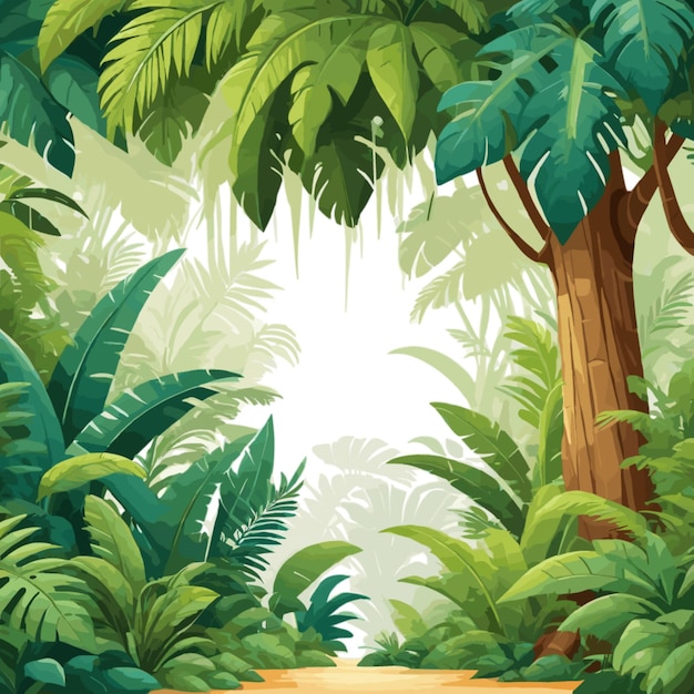 Jungle canopy vector on a white background